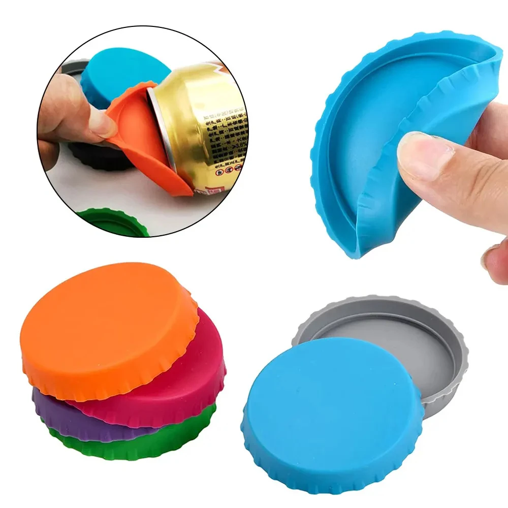 2 Styles Reusable Silicone Soda Can Lid Sealing Cover Protective Stopper for Beer Drinks Juice Beverage Coke Can Lids