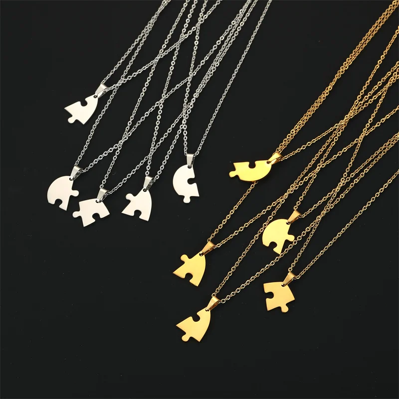 Herzförmige Anhänger-Halskette für Frauen und Mädchen, Edelstahl-Halsketten, Kette für Liebende, Freundschaft, personalisierte Familien-Geschenke, beste Geschenke – Detail 18