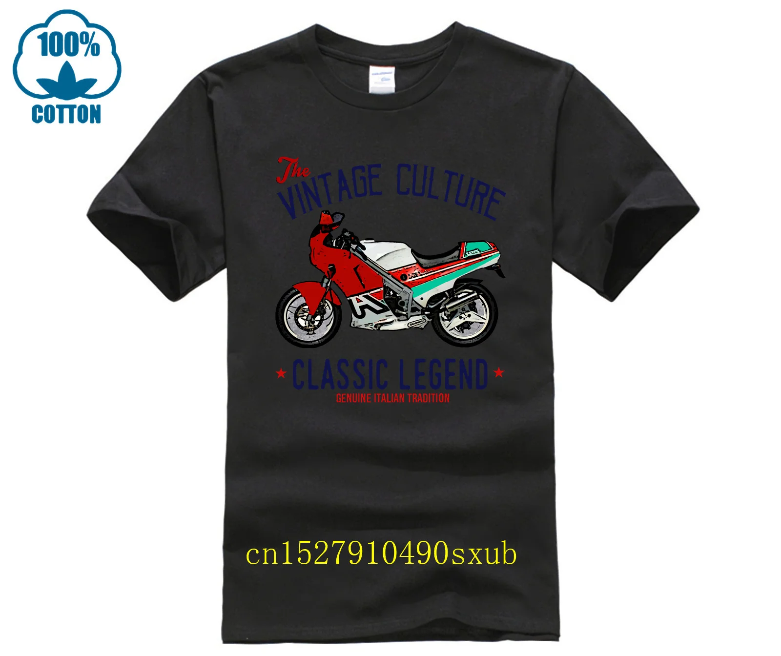 Vintage Moto Italiana Aprilia Af1 125 Nuova Maglietta In Cotone