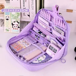 Spacious Multi - Compartment Pencil Case - Durable Polyester Stationery Organizer with Portable Design (2)