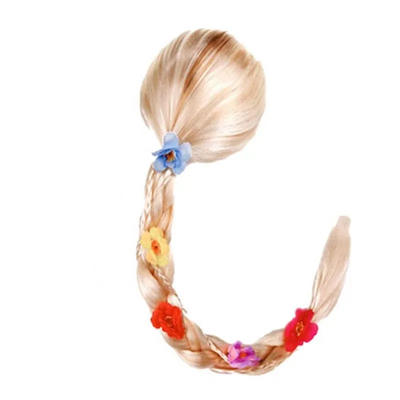 Girls Wednesday Wig Children Princess Cosplay Accessories Kids Rapunzel Elsa Anna Jasmine Mermaid Moana Mirabel Party Headwear
