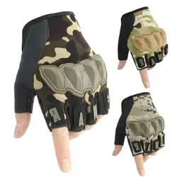 Men's Army Tactical Fingerless Gloves Outdoor Sport Fighting Field Training Field Paratrooper Half Finger Cycling Gloves Mittens