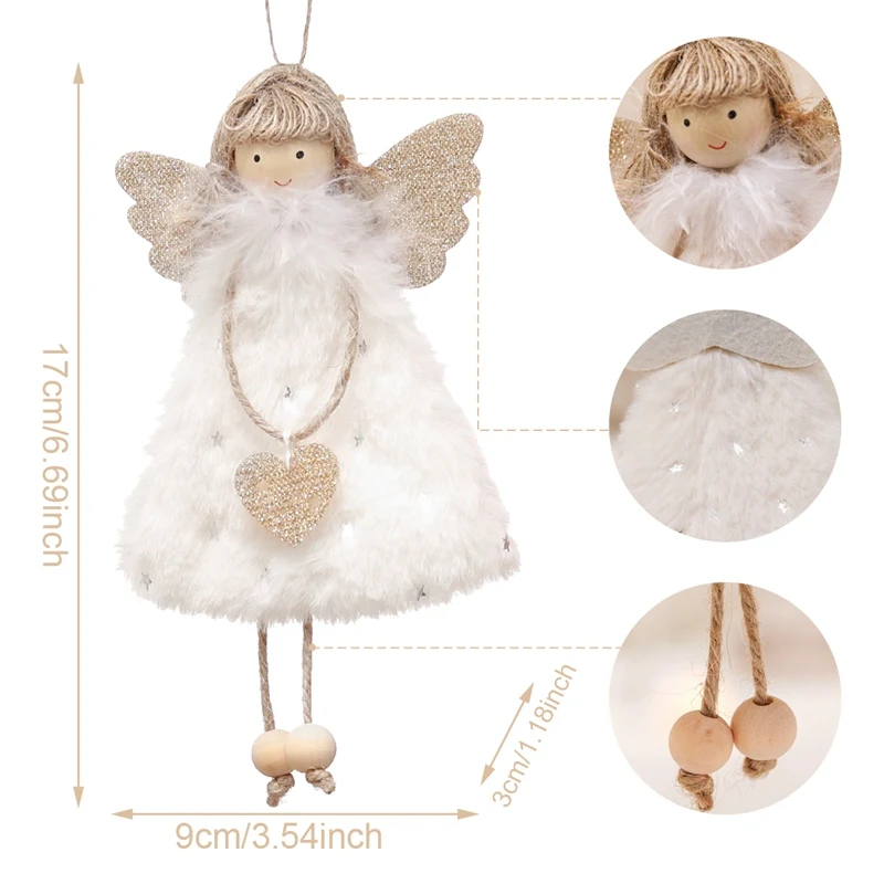 Angel Doll Christmas Ornaments Merry Christmas Decorations for Home Garland Christmas Tree Decor Navidad Xmas 2023 New Year 2024