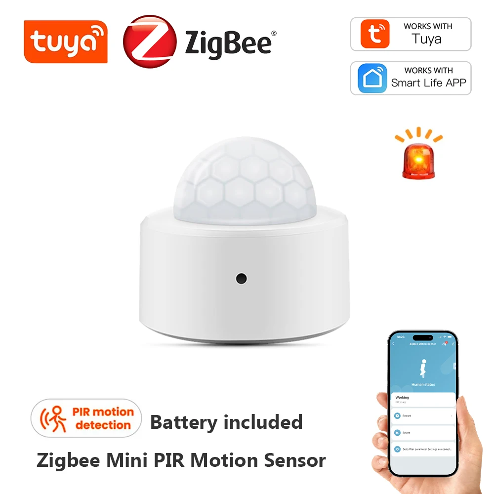 Tuya Zigbee Mini PIR Motion Detector Human Motion Sensor Infrared Detector Security Alarm Works With Alexa Google Home