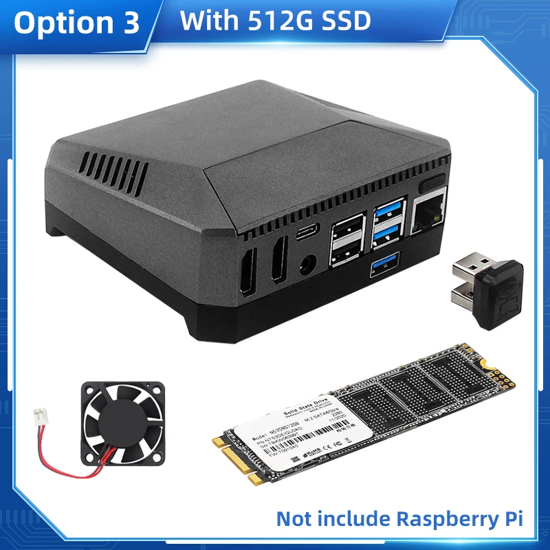 usb 3.0, uasp suporte, ventilador embutido, rpi