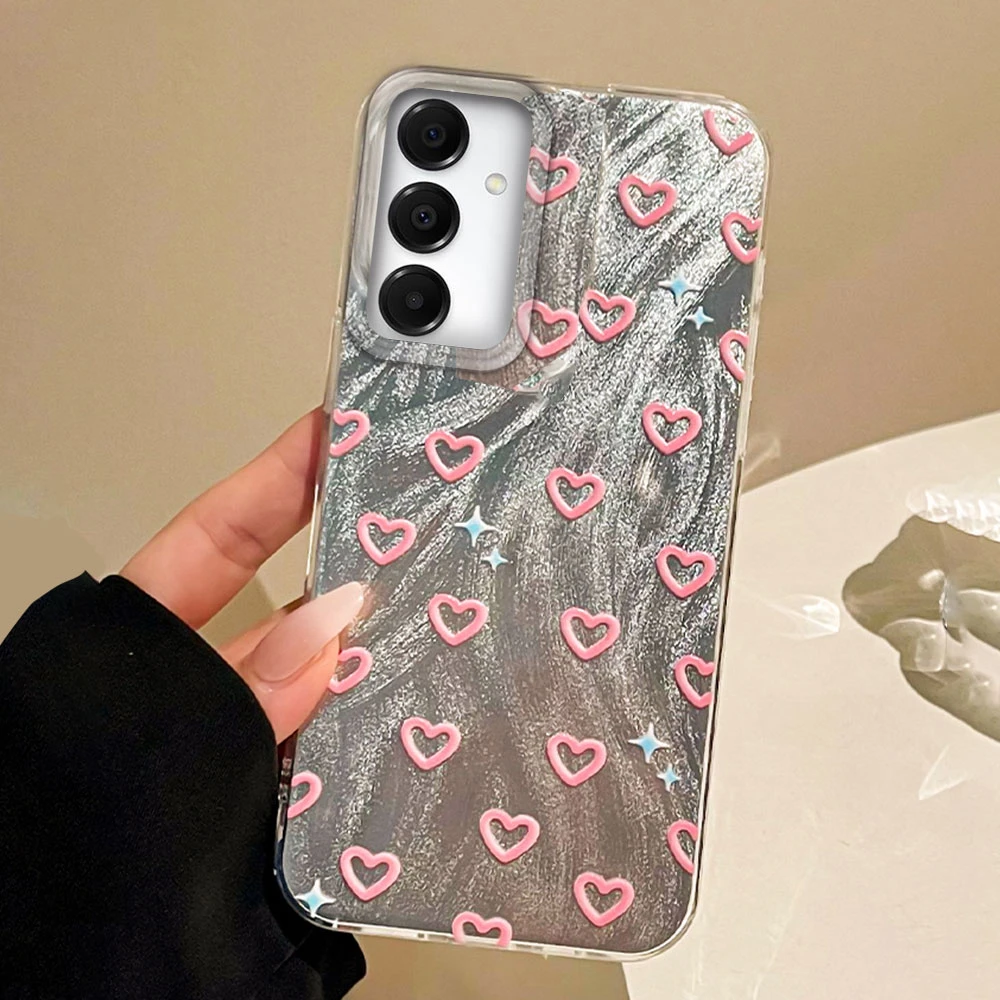Charming Pink Heart Silicone Phone Case - Adorable & Protective Back Cover
