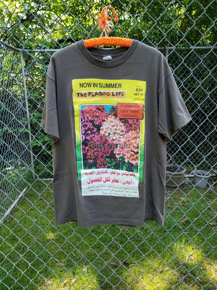 

Reprint The Flaming Lips Band Graphic Short Sleeve T Shirt Cotton 100% Nh1562