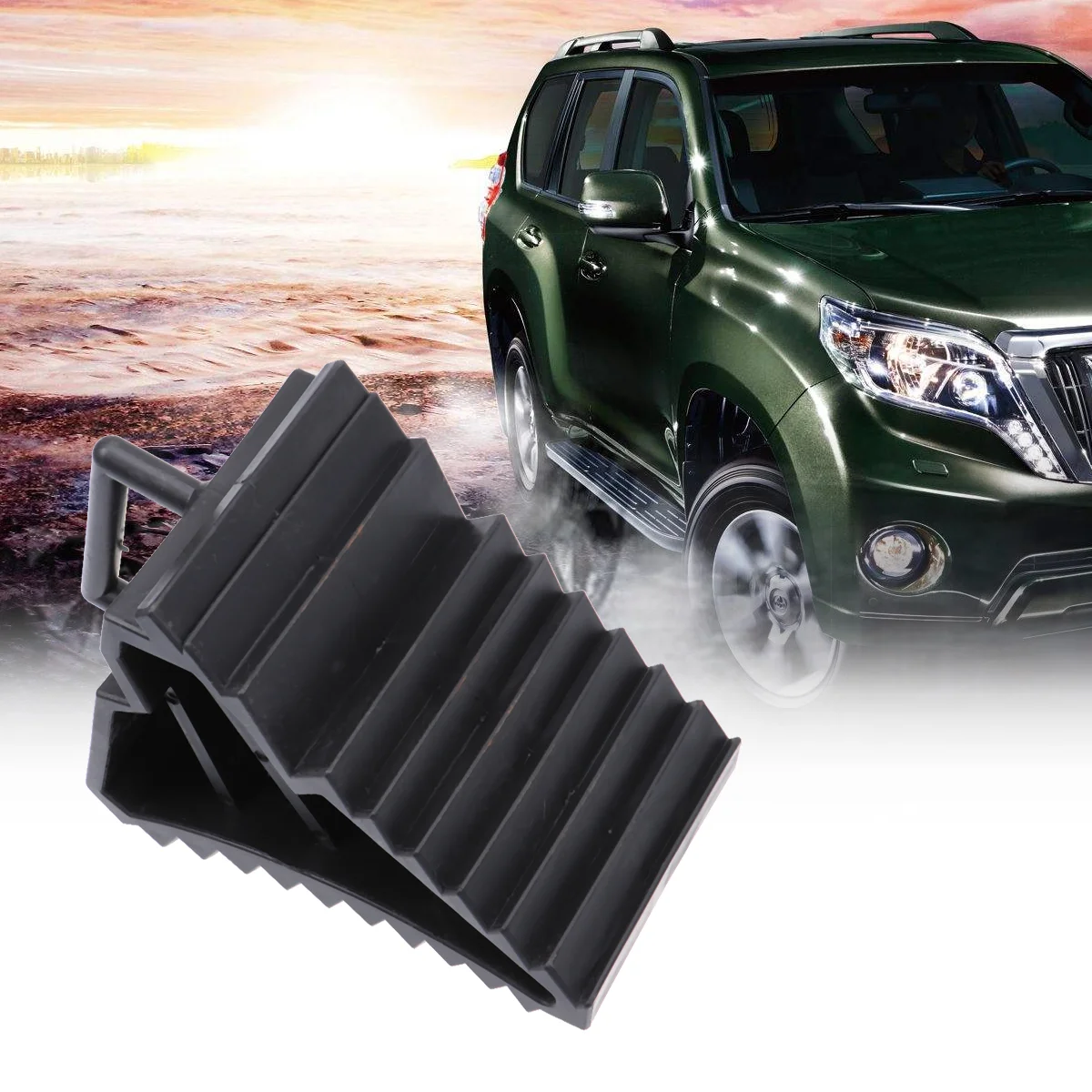 

2 Pcs Car Anti-Silp Tool Stop Control Tire Triangle Pad Tools Rubber Tires Bright