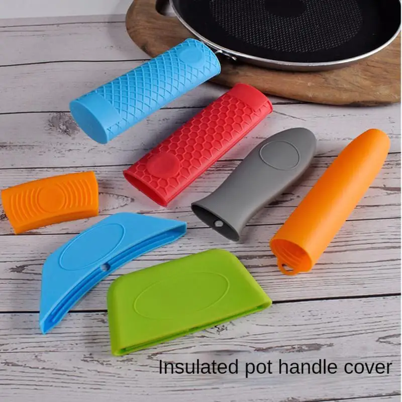 Kitchen Silicone Pot Pan Handle Holder Sleeve Slip Cover for Cookware pot handle cover pot handle holder