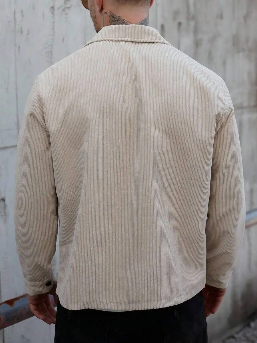 japanese style corduroy shirt jacket men women unisex long sleeve oversized shacket clean fit casual outerwear spring autumn top Japanese Style Corduroy Shirt Jacket Men Women Unisex Long Sleeve Oversized Shacket Clean Fit Casual Outerwear Spring Autumn Top 2