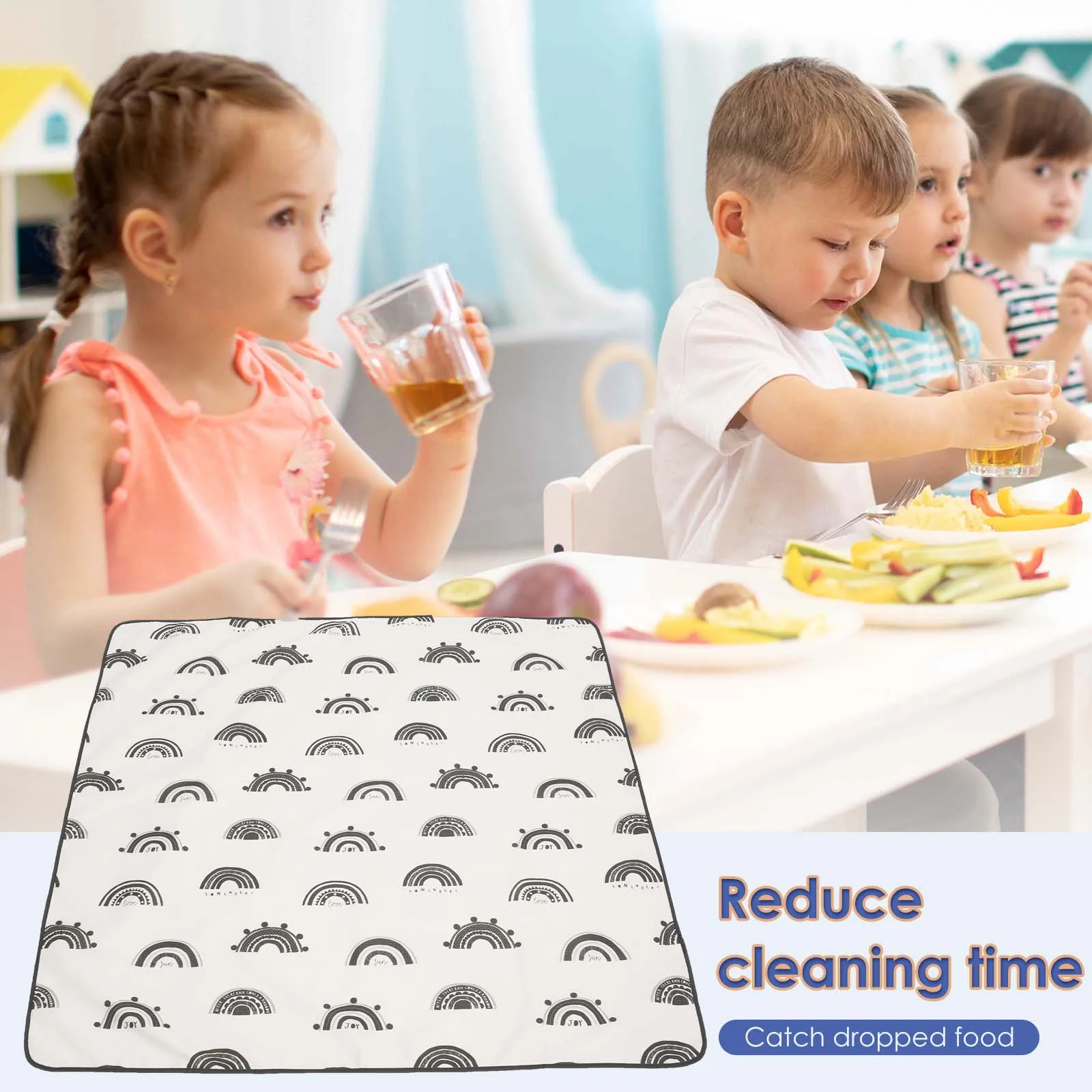 Baby Splat Mat Anti Slip High Chair Mat Waterproof Babies Toddlers Food Splash and Spill for Kids Eating Floor Protection