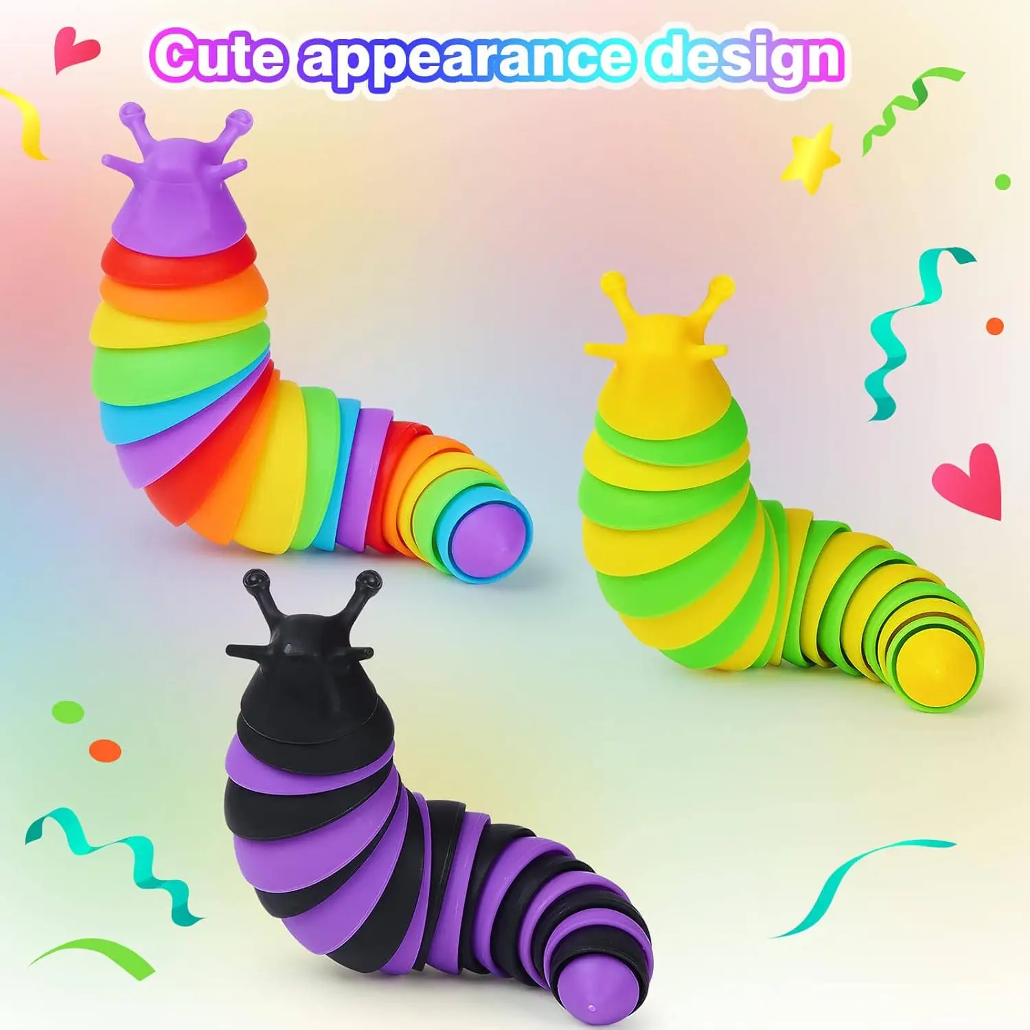 1pc Sensory Slug Fidget Toy for Kids Caterpillar Anxiety Sensory ADHD Autism Toys Exercise Wrist Strength & Stress Relief Gifts