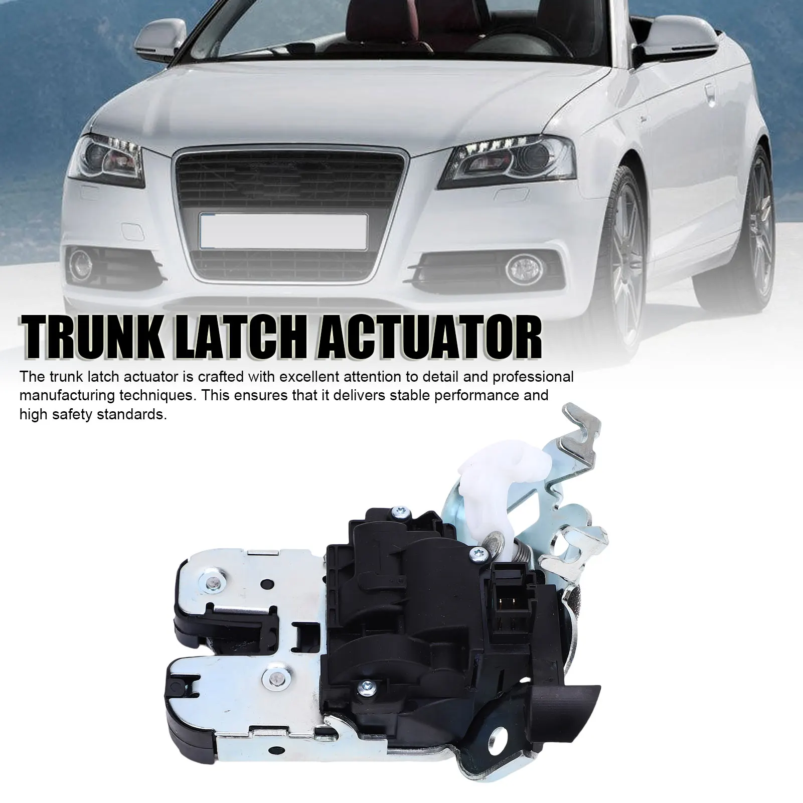 Trunk Lock Actuator 8K9827505A SVW126 4 Pin Replacement for 8P Cabriolet 2008-2013 Trunk Boot Lid Lock  Actuator