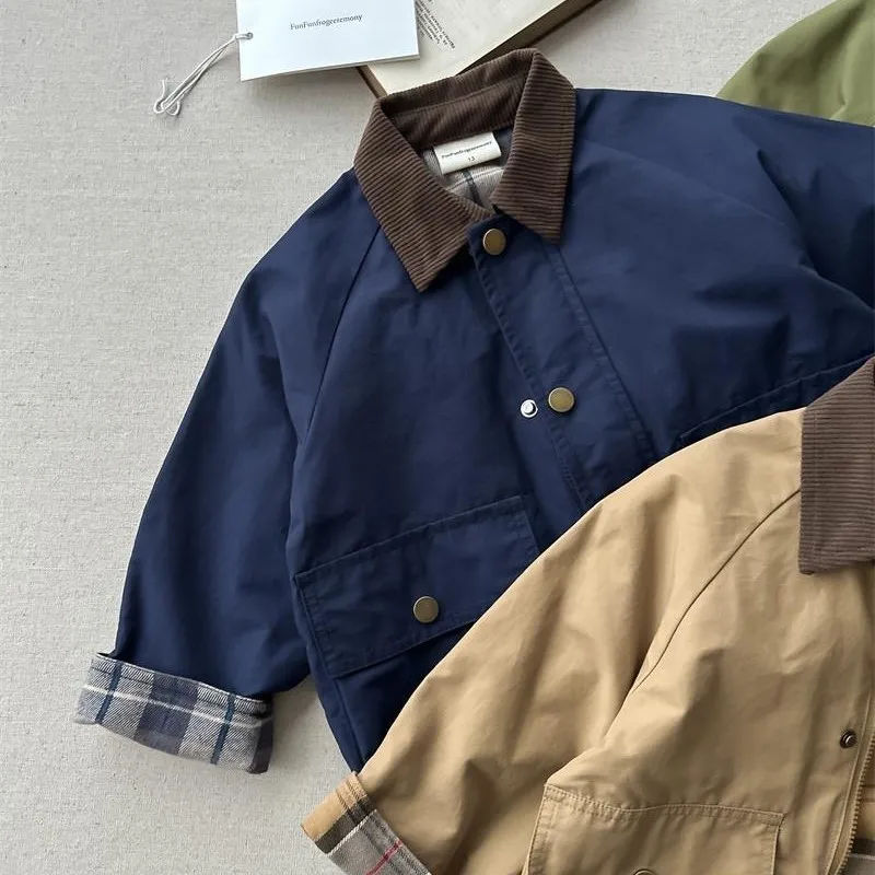 Kids Jackets Kids Coats Fashion Baby Girl Boy Cargo Trench Jacket Infant Toddler Child Patchwork Coat Spring Autumn Child Dust Coat Baby Clothes 1-10Y