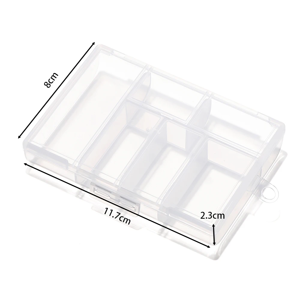 Plastic Jewelry Box 6/10/15/24/28 Compartment Slot Organizer Storage Beads Container Jewelry Storage Box Rectangle Case