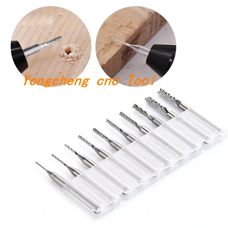 10pcs PCB Corn End Milling Cutter 0.5-3.175mm, 3.175mm (1/8) Shank Hard Alloy PCB Milling Cutter CNC Cutting Milling Cutter image 6