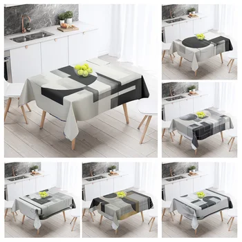 Tovaglia geometrica astratta Impermeabile resistente alle macchie Decorazione per feste Ristorante Caffetteria Tovaglie per tavolo da pranzo 140X200 cm 1