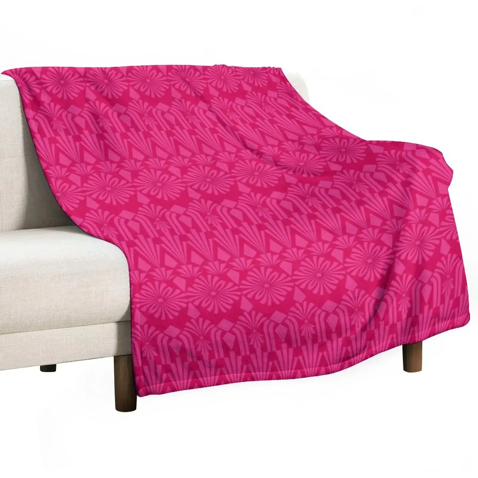 

Art Deco in Hot Pink! Throw Blanket For Sofa Thin Bed linens Stuffeds Beach Blankets