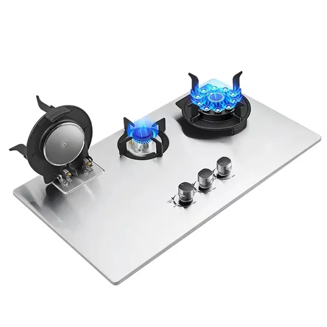 3+2.75+1.75KW High Quality Electric Tempered Glass Three Burner Gas Stove 2
