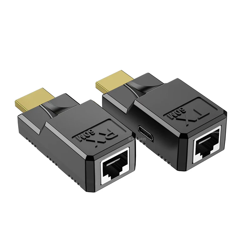 Prolongateur HDMI sur câble Ethernet Cat6, 60m, 1080P, HDMI vers