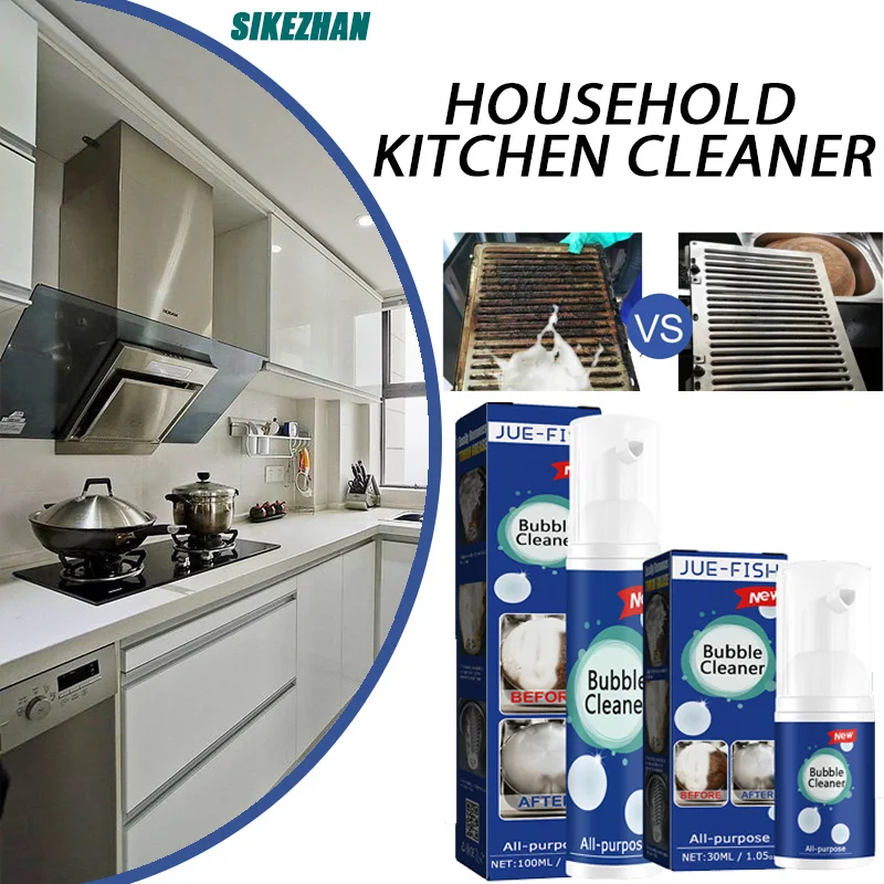 100/30ml Foam Cleaner Household Kitchen Multipurpose Bubble Cleaner Remove Stubborn Dirt Grease Natural Secure Cleaning Product