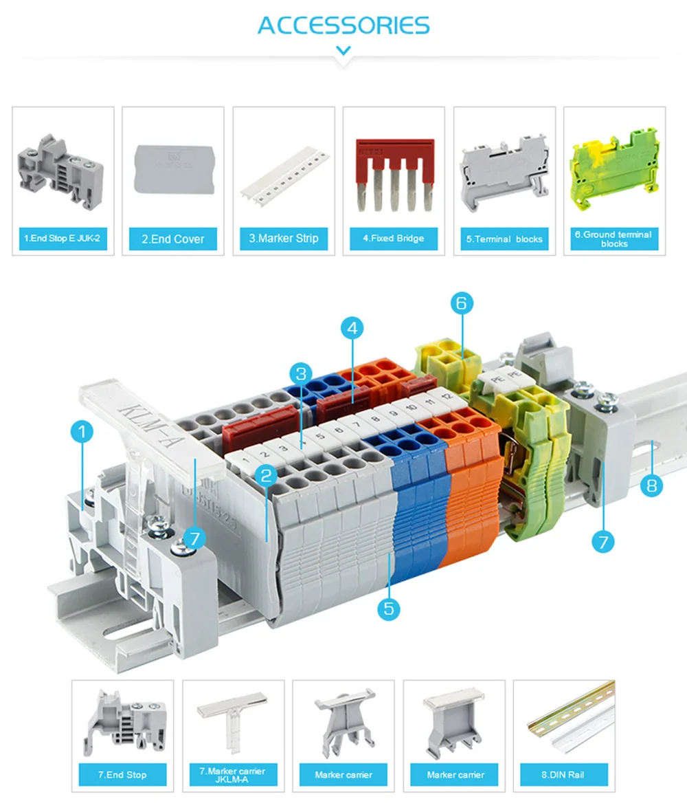 10 Stück FBI 10/2/3/4-6 Jumper für UK2.5B DIKD1.5 Feste Brücke FBI2-6 FBI3-6 FBI4-6 FBI10-6 DIN-Schiene UK Terminal Block Connector – Detail 8