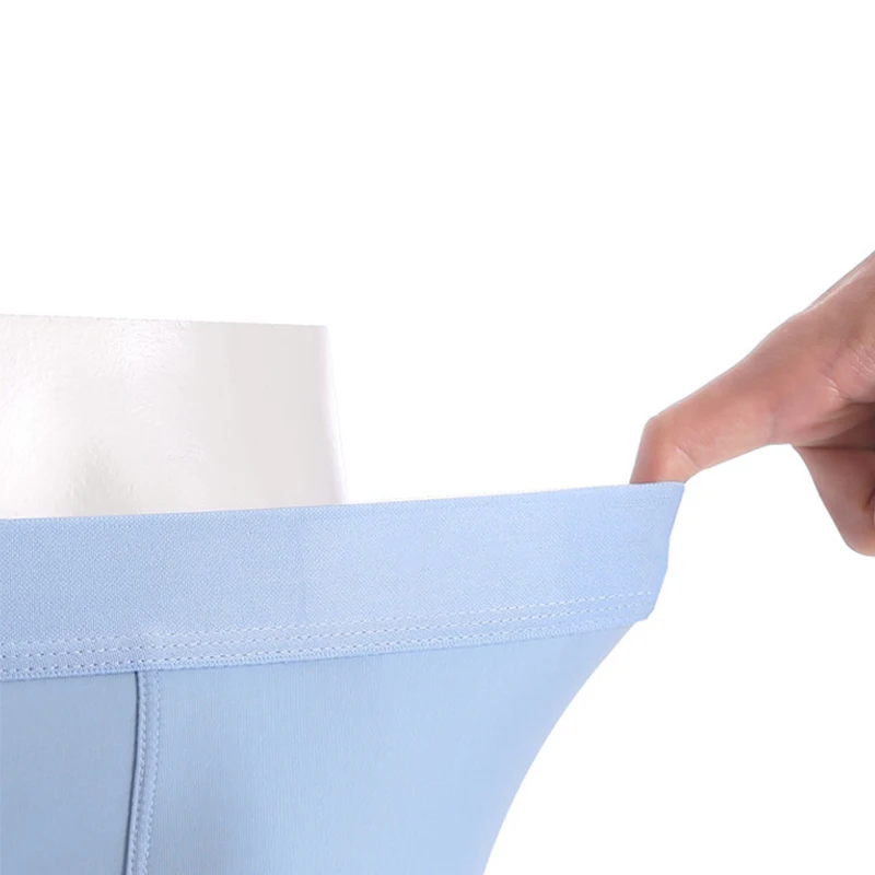 4 Pcs Boxers Ice Silk Men's Panties Shorts Underwear Graphene Breathable Underpants Thin Boxer Large Size L-4XL 6