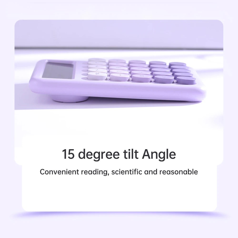 Desktop Calculator 12 Digit Large LCD Display Big Round Button Cute Gradient Colored Calculator Suitable for Office School Home