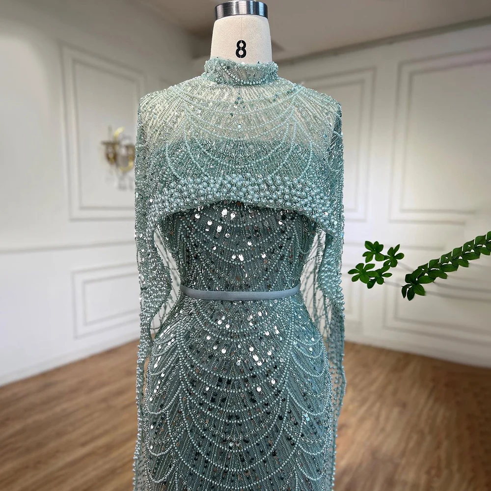 Sb4a6505ef57e4cb59d088ca124f982d6X Arabic Nude Mermaid Long Cape Sleeves Luxury Evening Dresses Gowns For Women Wedding Party Mallzona