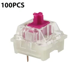 Enhanced Wine Red Mechanical Keyboard Linear Switch - POM Transparent RGB Custom DIY 3 - Pin Switches (KTT Wine Red 100pcs)