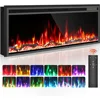 Electric Fireplace-50 Inch Fireplace Heater and Linear Fireplace W 15 Belt Light Colors-Fireplace Insert W 5100 BTU Heat Output 1