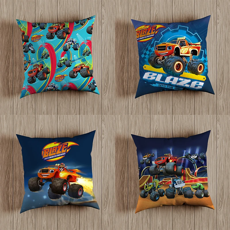 

Blaze and the Monster Machines Cushion Covers Anime Sofa Car Pillow Case Home Decoration Pillowcase No Pillow 45cm