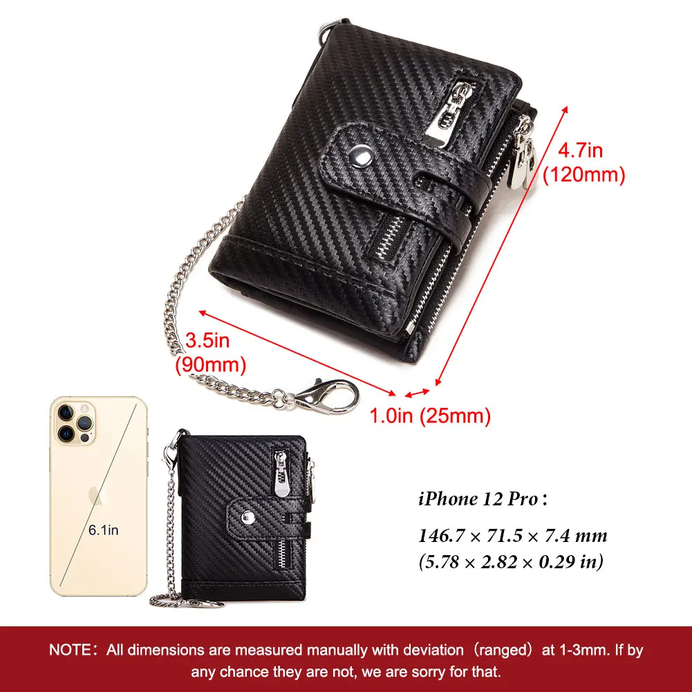 Carbon Fiber Men Wallets RFID Blocking Credit Card Holder Purse High Quality Bifold Male Money Bags carteras Short - 4