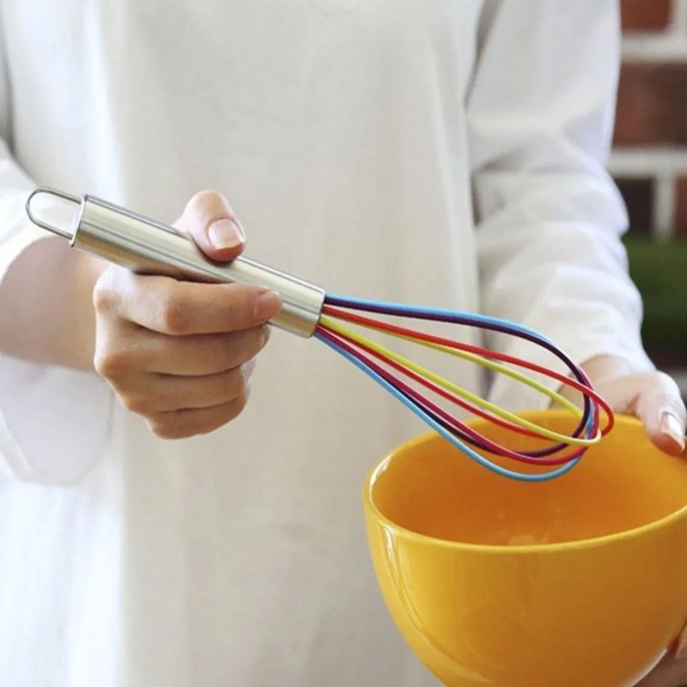 Egg Beater 1pc Silicone Egg Whisk Mixer Kitchen Tool