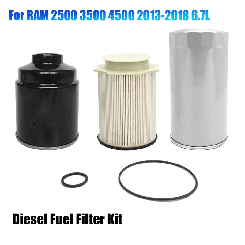 

Cummins Oil Filter Diesel Fuel Filter Kit For 2013-2018 RAM 2500 3500 4500 6.7L 68197867AB 5083285AA