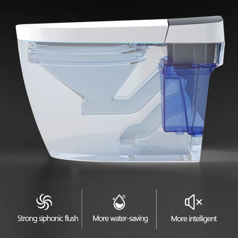 Smart Toilet, Luxury Automatic Flush Intelligent ,No water pressure limit, Bowls Rimless Water Closet Wc Remote Control