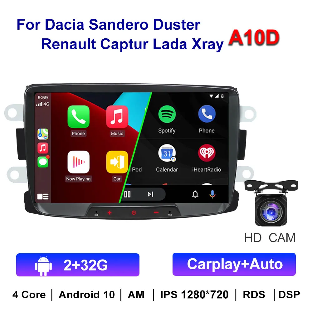 2 Din Android Car Radio For Dacia Sandero Duster Renault Captur Lada Xray 2  Logan 2 Navigation Gps Wifi Auto Multimedia Player - Car Multimedia Player  - AliExpress