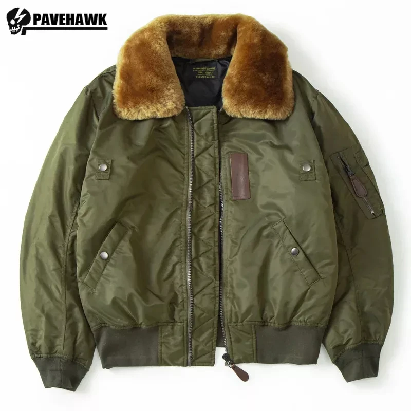 Vintage B15 Bomber Jacket Men Winter Multi-pocket Flight