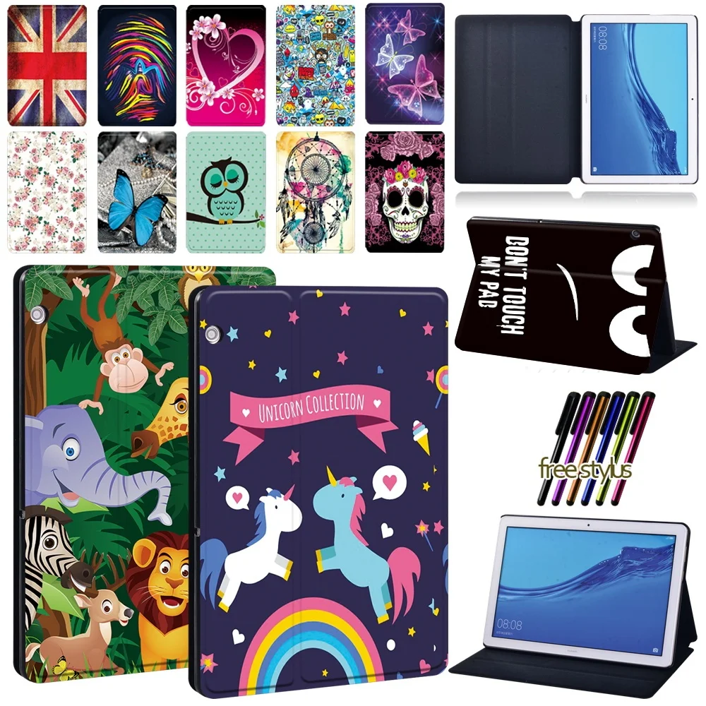 

Tablet Case for Huawei MediaPad T5 10 10.1"/MediaPad T3 8"/MediaPad T3 10 9.6" Anti-Drop Leather Bracket Protective Cover+Stylus