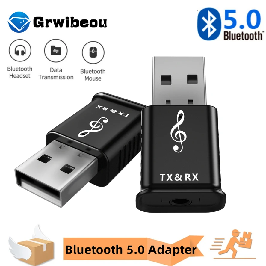 

Bluetooth 5.0 Adapter Receiver Transmitter 2 in 1 Bluetooth 3.5mm AUX Jack Stereo Wireless Bluetooth Adapter For Earphone TV MP3