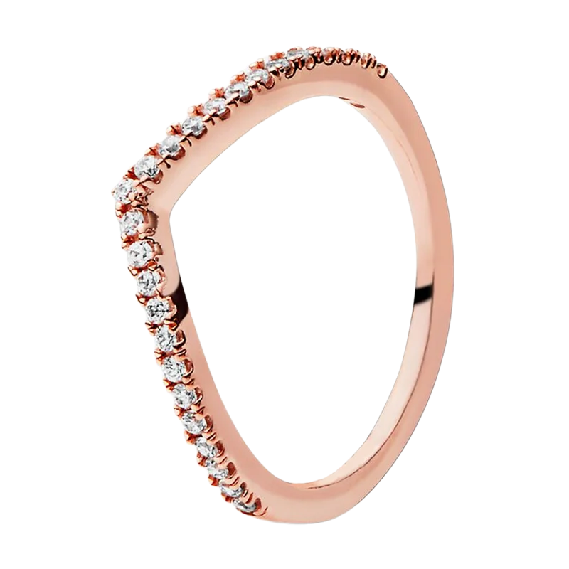 Rose Gold Bridal Sets Wedding Bands Couple Rings For Women Princess Tiara Wishbone String Of Bead Murano Glass Leaf Fine Jewelry