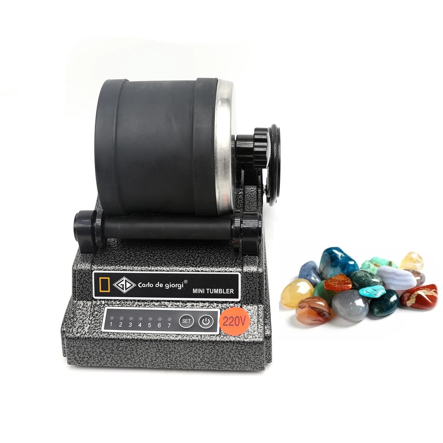 New Arrivals 110-240V Jewelry Making Tools Equipment Rotary Rock Tumbler Mini Rotary Tumbler Gold Finish Machine Tumbler
