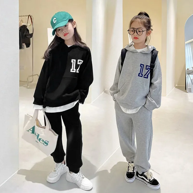 

Kids Suits Spring And Autumn New Girls Big Children Network Red Fashion Children's Sports 2pcs Set Tide Clotning Sets