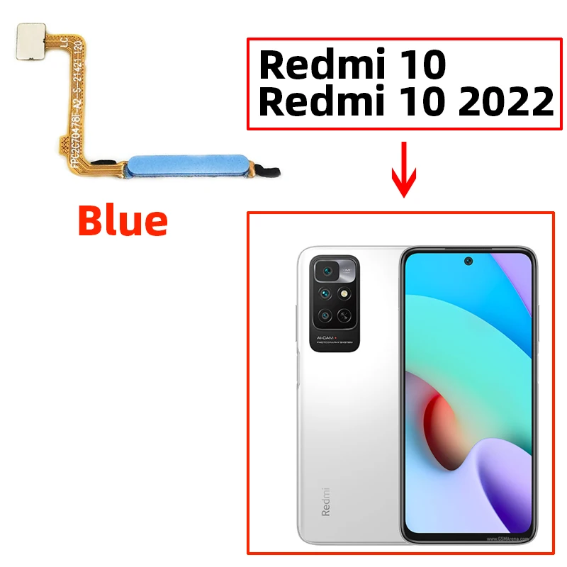 Original For Xiaomi Redmi 10 2022 2021 Fingerprint Sensor Scanner Touch ID Connect Motherboard home button Flex Cable