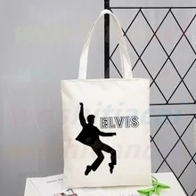

Rock N Roll Famous Musician The King Shopping Bag Eco Canvas Shopper Bolsas De Tela Bag Shoping Reusable Sacolas