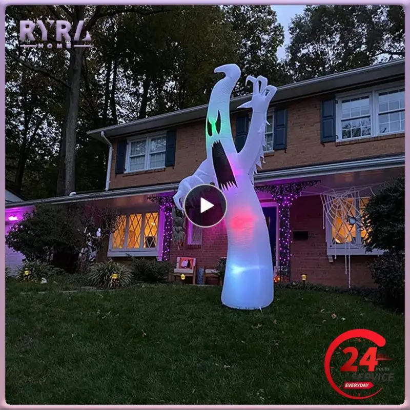 

3.6 Meters Halloween Inflatable Scary Ghost With Automatically Color Changing LED Decoration Props For Home Garden Courtyard