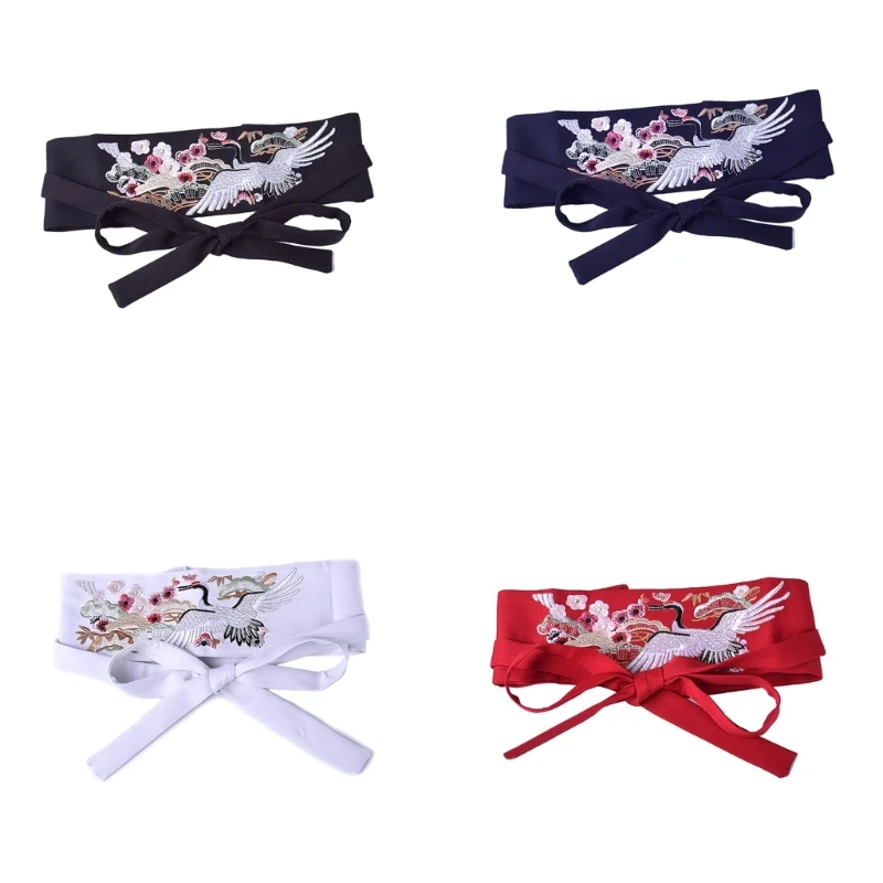 

Stylish Hanfu Tie Belt with Embroidery Waist Belt Photo Props Ethnic drop shipping