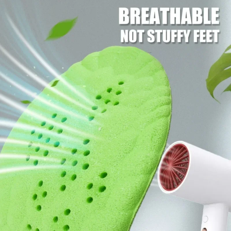 4D Arch Support Insole Running Shock-absorbing Cotton Shoe Pad Relieve Pain Acupoint Massage Sports Insoles Fitness Foot Cushion