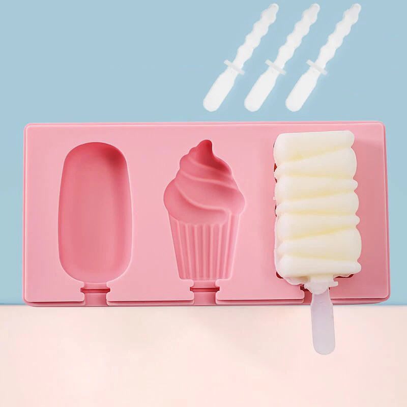 DIY Christmas Tree Shape Ice Cream Mold with Popsicles and Lid