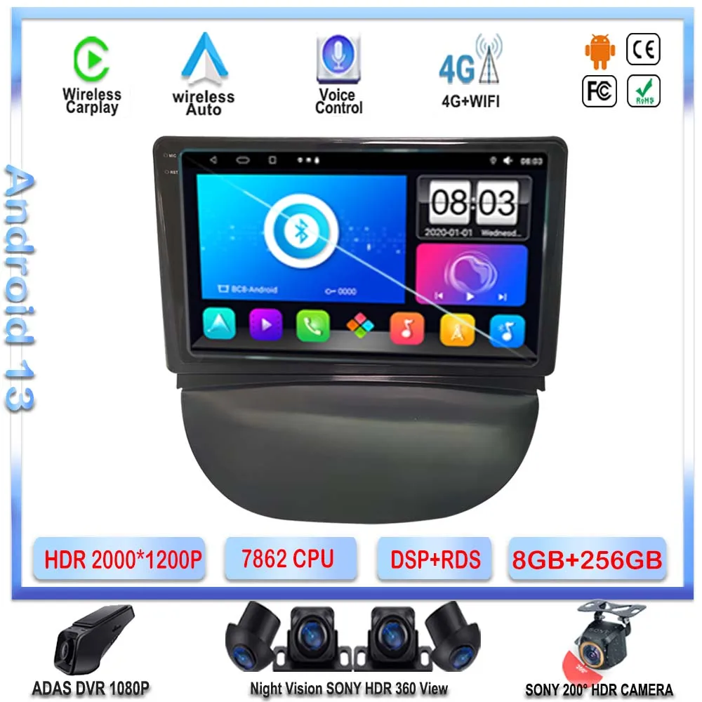 Android 13 Auto Radio Dvd Per Renault Combo 2009 2010 2011 2012 Navigazione Gps Multimedia Player No 2Din Stereo Head Unit Qled